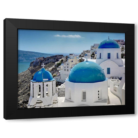 Santorini Saturday Black Modern Wood Framed Art Print by Delimont, Danita