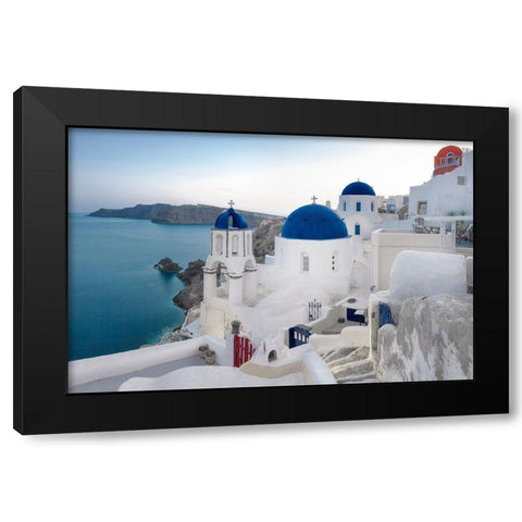 Santorini Sunrise Black Modern Wood Framed Art Print with Double Matting by Delimont, Danita
