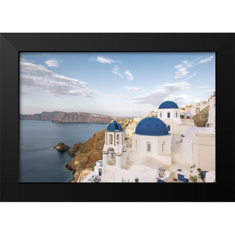 Santorini View Black Modern Wood Framed Art Print by Delimont, Danita