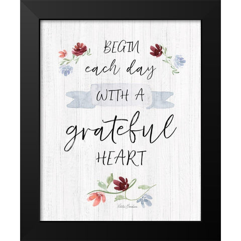 Grateful Heart Black Modern Wood Framed Art Print by Brockmon, Kristen