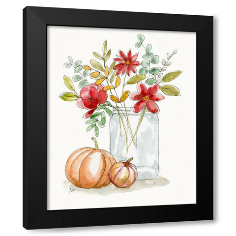 Simple Harvest II Black Modern Wood Framed Art Print with Double Matting by Nan