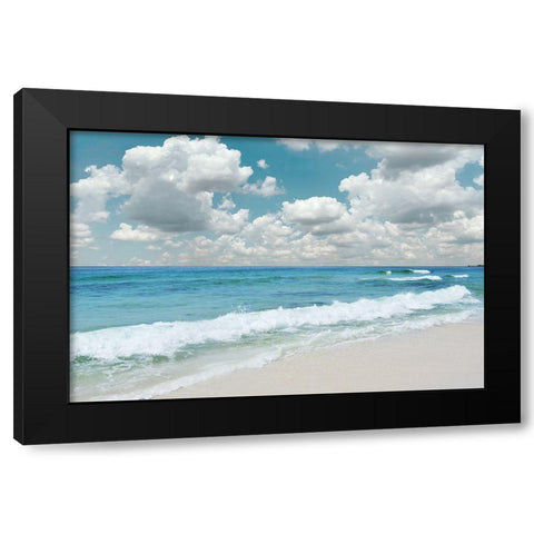 Beach Bliss Black Modern Wood Framed Art Print with Double Matting by Nan