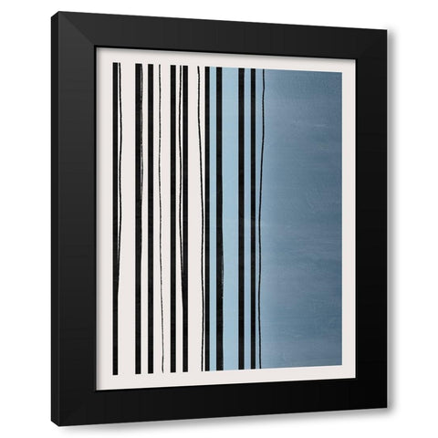 Abstract Azul Black Modern Wood Framed Art Print by Carpentieri, Natalie