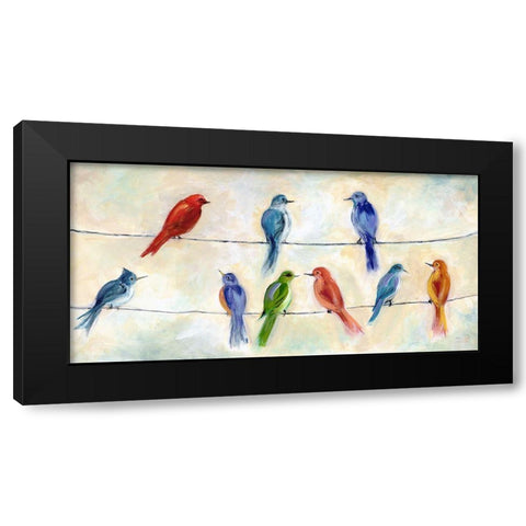 Chatter Black Modern Wood Framed Art Print with Double Matting by Dunlap, Marilyn