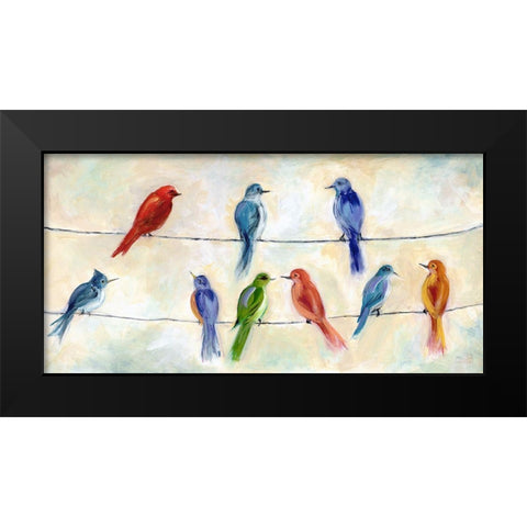 Chatter Black Modern Wood Framed Art Print by Dunlap, Marilyn