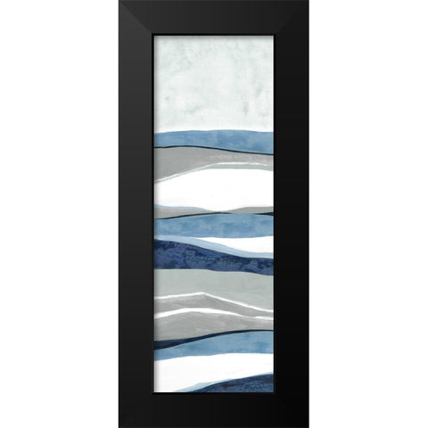 Blue Panorama I Black Modern Wood Framed Art Print by Tava Studios