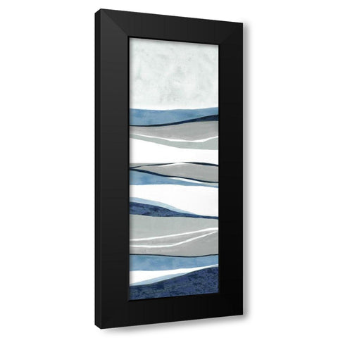 Blue Panorama II Black Modern Wood Framed Art Print with Double Matting by Tava Studios