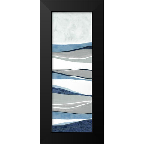 Blue Panorama II Black Modern Wood Framed Art Print by Tava Studios