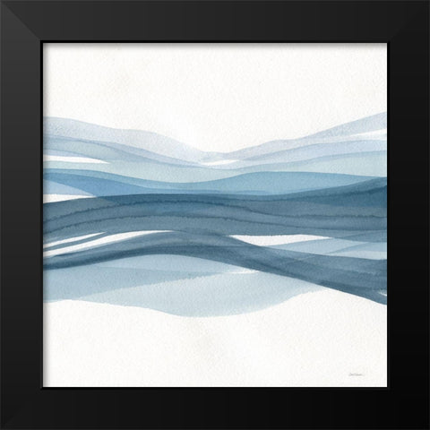 Monochrome Waves I Black Modern Wood Framed Art Print by Robinson, Carol