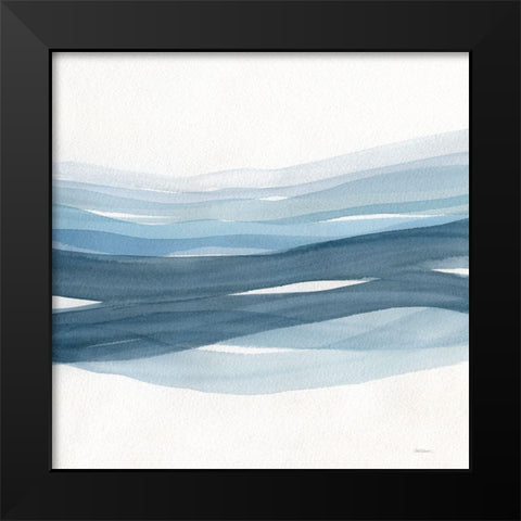 Monochrome Waves II Black Modern Wood Framed Art Print by Robinson, Carol