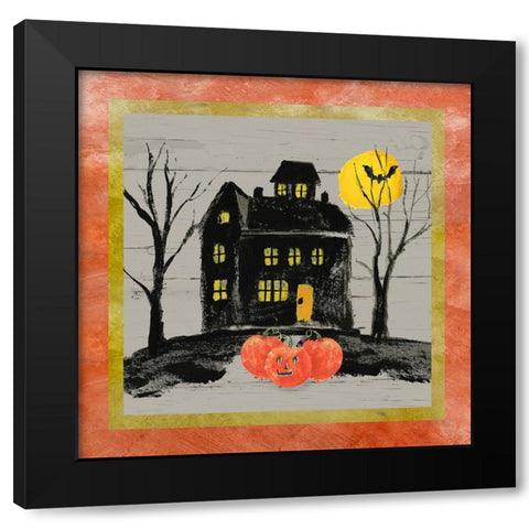 Haunted House Black Modern Wood Framed Art Print with Double Matting by Nan