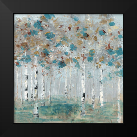 Teal Forest II Black Modern Wood Framed Art Print by Swatland, Sally