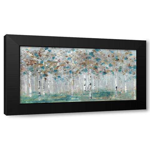 Teal Forest Black Modern Wood Framed Art Print with Double Matting by Swatland, Sally