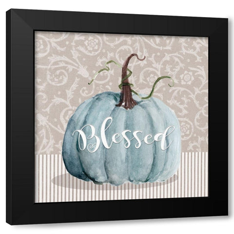 Blessed Pumpkin Black Modern Wood Framed Art Print with Double Matting by Finn, Livi