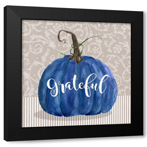 Grateful Pumpkin Black Modern Wood Framed Art Print by Finn, Livi