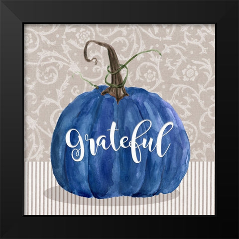 Grateful Pumpkin Black Modern Wood Framed Art Print by Finn, Livi