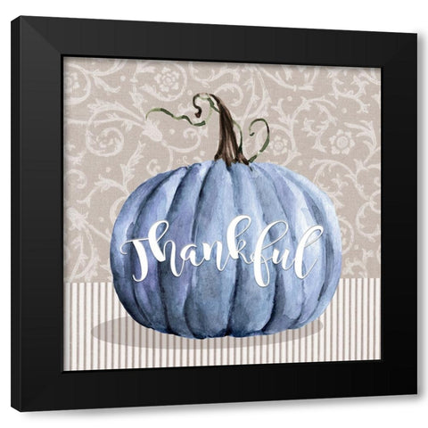 Thankful Pumpkin Black Modern Wood Framed Art Print with Double Matting by Finn, Livi
