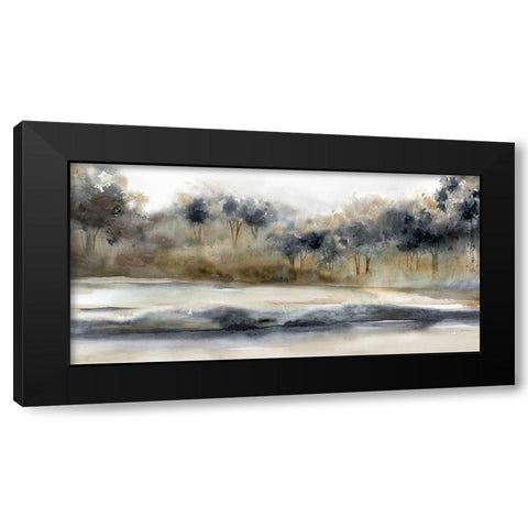 Silent River Black Modern Wood Framed Art Print with Double Matting by Robinson, Carol