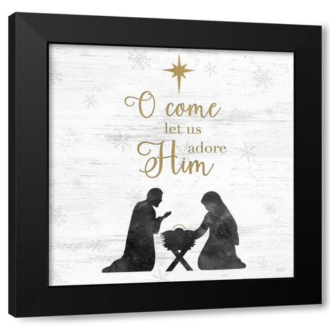 Adore Him Black Modern Wood Framed Art Print with Double Matting by Carpentieri, Natalie