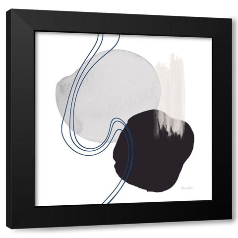 Abstract Thinking Black Modern Wood Framed Art Print with Double Matting by Santiago, Daniela