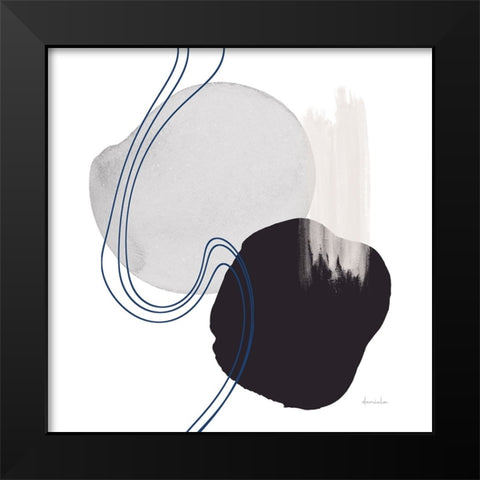 Abstract Thinking Black Modern Wood Framed Art Print by Santiago, Daniela