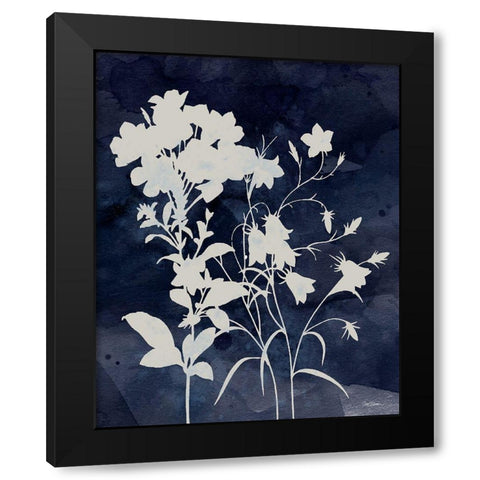 Indigo Botanical II Revisited Black Modern Wood Framed Art Print with Double Matting by Robinson, Carol