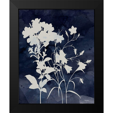 Indigo Botanical II Revisited Black Modern Wood Framed Art Print by Robinson, Carol
