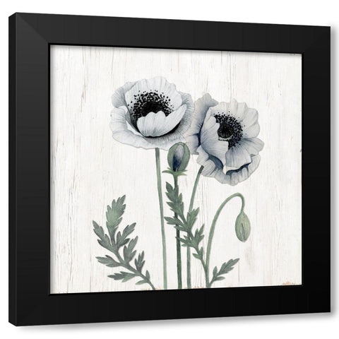 Poppies I Black Modern Wood Framed Art Print with Double Matting by Gunn, Kourtni