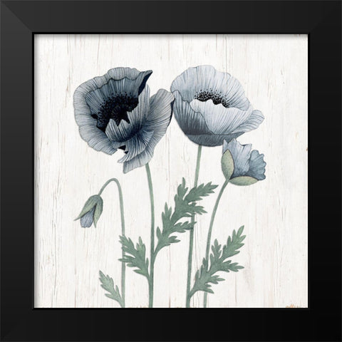 Poppies II Black Modern Wood Framed Art Print by Gunn, Kourtni