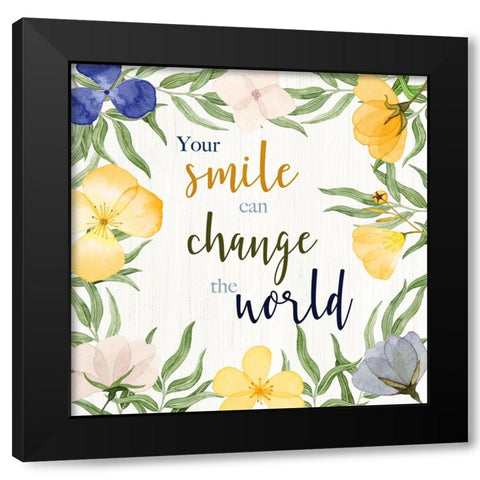 Change the World Black Modern Wood Framed Art Print with Double Matting by Gunn, Kourtni