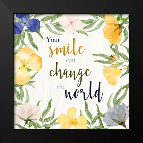 Change the World Black Modern Wood Framed Art Print by Gunn, Kourtni