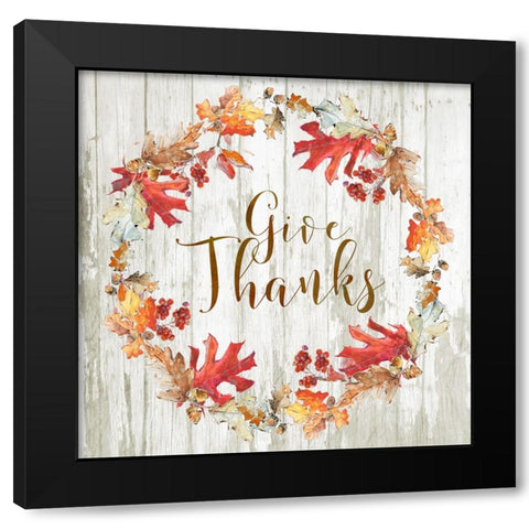 Give Thanks Black Modern Wood Framed Art Print with Double Matting by Swatland, Sally