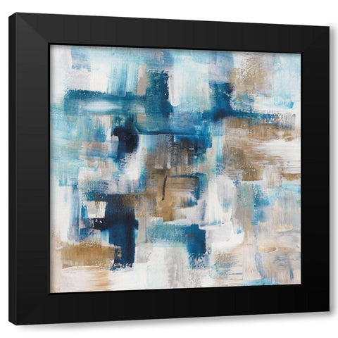 Teal Array Black Modern Wood Framed Art Print by Chang, Stella