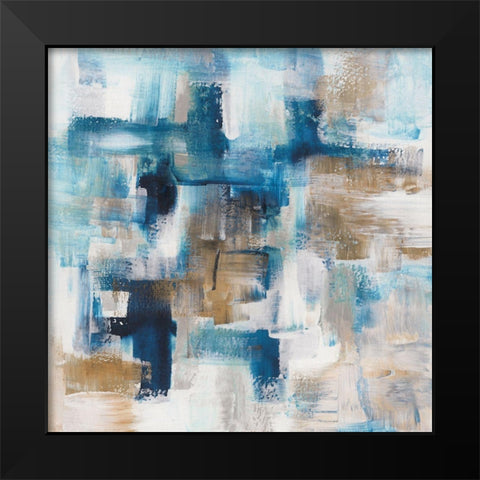 Teal Array Black Modern Wood Framed Art Print by Chang, Stella