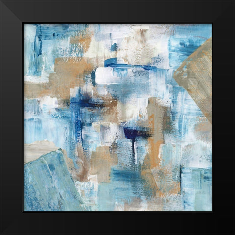 Teal Infusion Black Modern Wood Framed Art Print by Chang, Stella