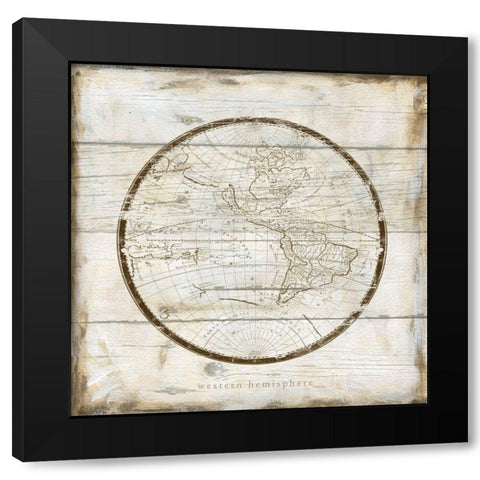 Western Hemispheres Black Modern Wood Framed Art Print with Double Matting by Robinson, Carol