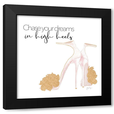 Chase Your Dreams Black Modern Wood Framed Art Print with Double Matting by Tava Studios