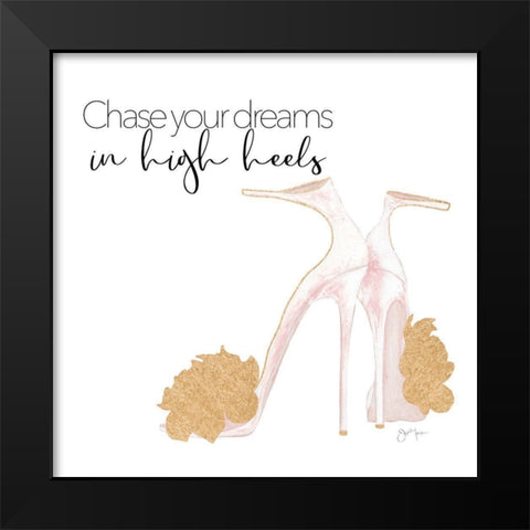 Chase Your Dreams Black Modern Wood Framed Art Print by Tava Studios