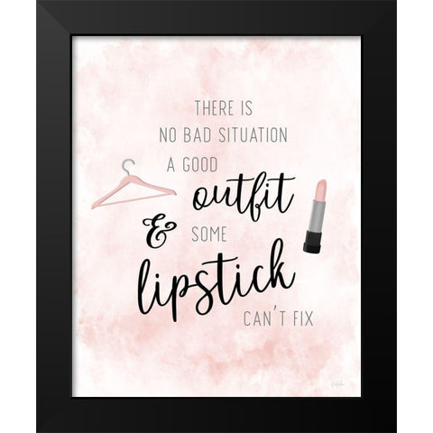 Outfit and Lipstick Black Modern Wood Framed Art Print by Carpentieri, Natalie
