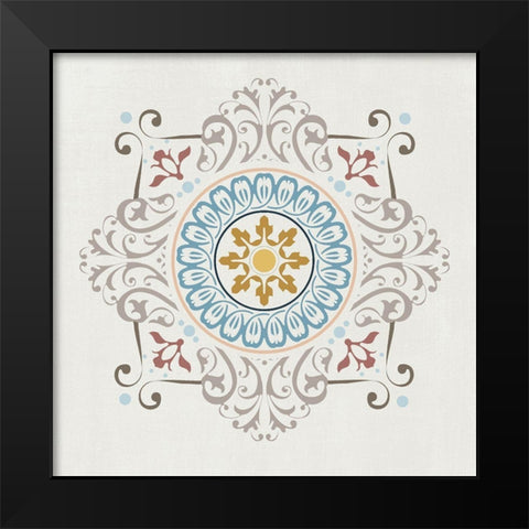 Soft Mandala Burst II Black Modern Wood Framed Art Print by Knutsen, Conrad