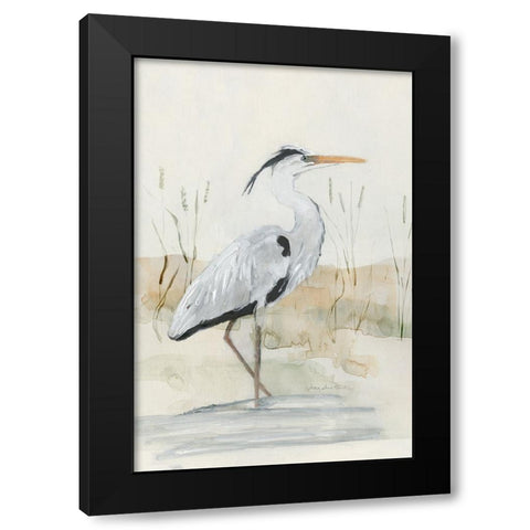 Heron I Black Modern Wood Framed Art Print with Double Matting by Swatland, Sally
