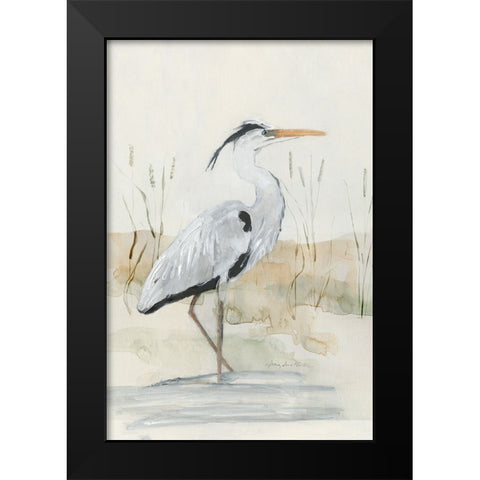 Heron I Black Modern Wood Framed Art Print by Swatland, Sally
