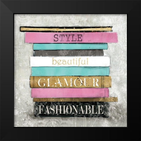 Fashion Books II Black Modern Wood Framed Art Print by Robinson, Carol