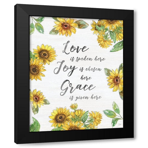 Grace Given Here Black Modern Wood Framed Art Print with Double Matting by Nan