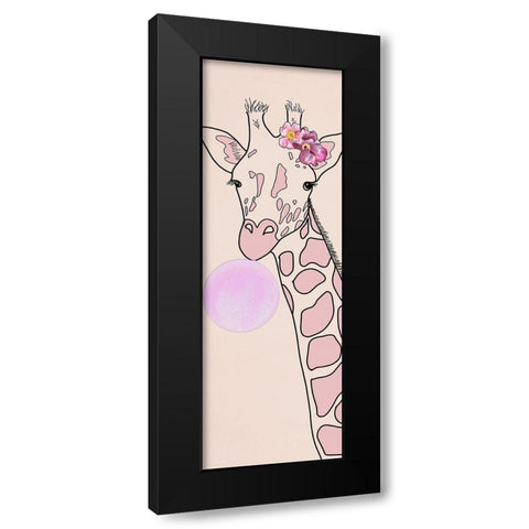 Bubblegum Giraffe II Black Modern Wood Framed Art Print by Santiago, Daniela