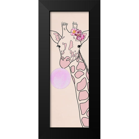Bubblegum Giraffe II Black Modern Wood Framed Art Print by Santiago, Daniela