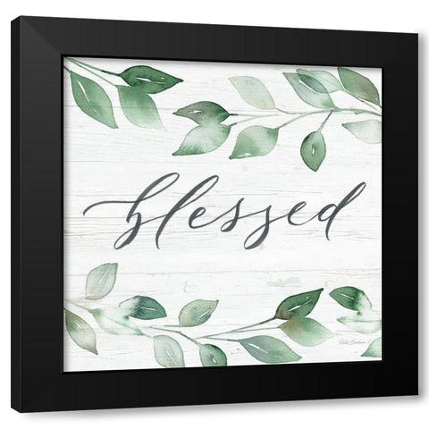Blessed Greenery Black Modern Wood Framed Art Print by Brockmon, Kristen
