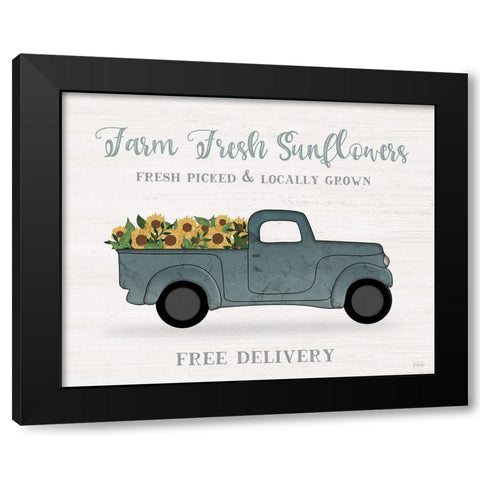 Farmers Market Truck Black Modern Wood Framed Art Print by Carpentieri, Natalie