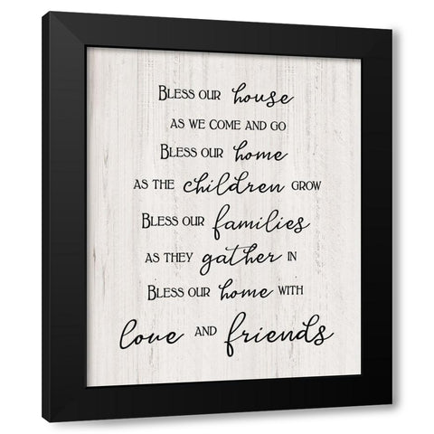 Love And Friends Black Modern Wood Framed Art Print by CAD Designs