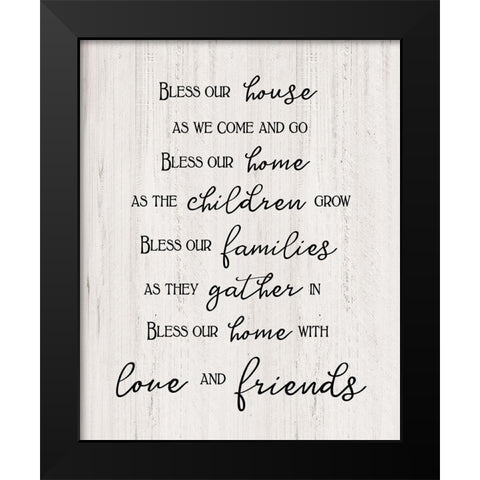 Love And Friends Black Modern Wood Framed Art Print by CAD Designs